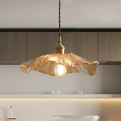 Lotus Glass Pendant Light – Elegant Retro Design for a Romantic Ambiance