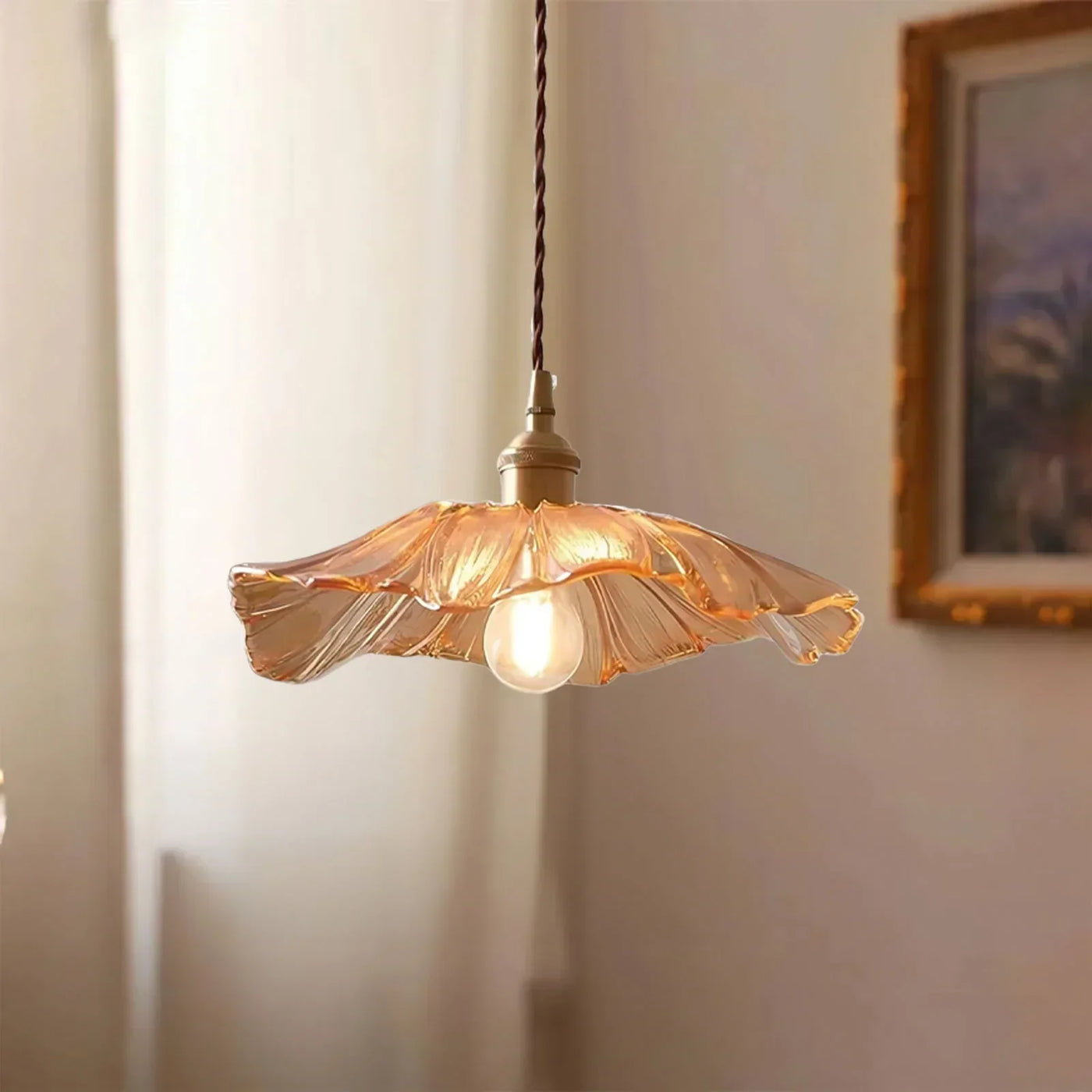 Lotus Glass Pendant Light – Elegant Retro Design for a Romantic Ambiance