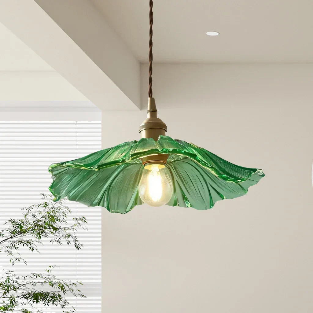 Lotus Glass Pendant Light – Elegant Retro Design for a Romantic Ambiance