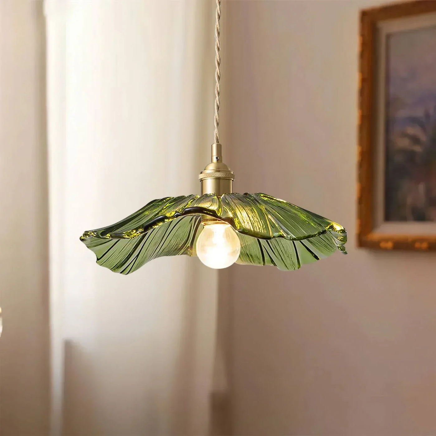 Lotus Glass Pendant Light – Elegant Retro Design for a Romantic Ambiance