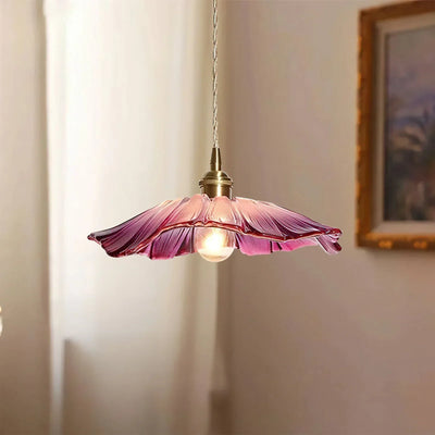 Lotus Glass Pendant Light – Elegant Retro Design for a Romantic Ambiance