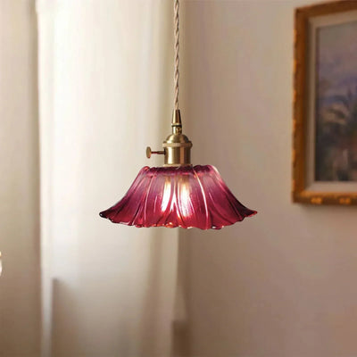 Lotus Glass Pendant Light – Elegant Retro Design for a Romantic Ambiance
