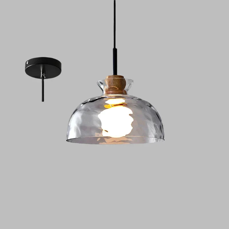 Japanese Minimalist Chandelier – Timeless Elegance in Glass & Iron