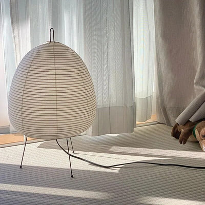 Japanese Rice Paper Table Lamp – Artistic LED Light with Minimalist Elegance