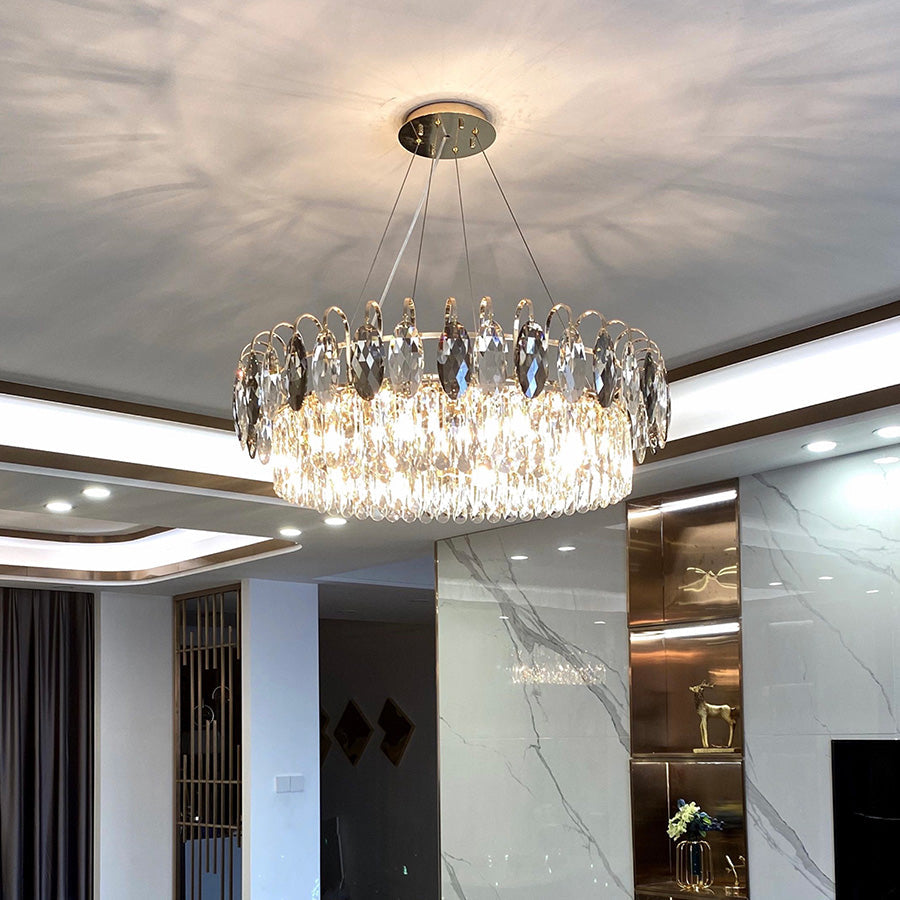 Luxury K9 Crystal Chandelier – Elegant Rose Gold Design & Dimmable LED