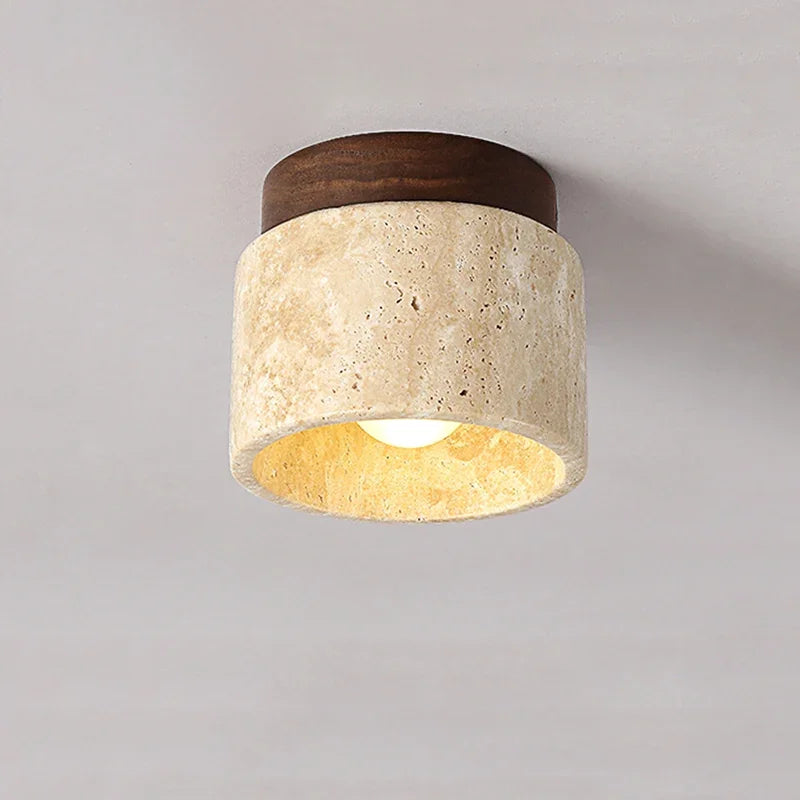 Japanese Cream Style Ceiling Lamp – Minimalist LED Light with Natural Elegance