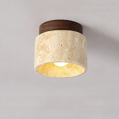 Japanese Cream Style Ceiling Lamp – Minimalist LED Light with Natural Elegance