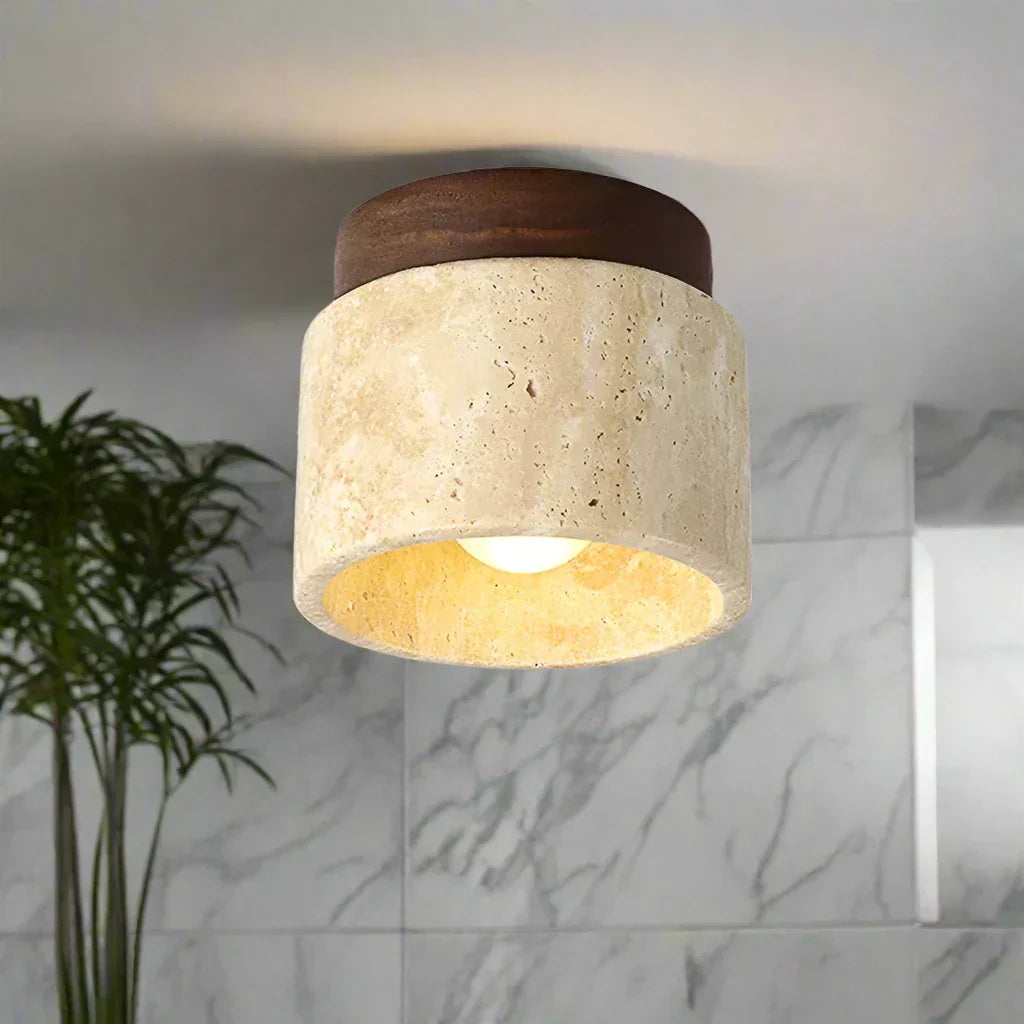 Japanese Cream Style Ceiling Lamp – Minimalist LED Light with Natural Elegance