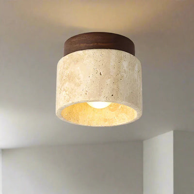 Japanese Cream Style Ceiling Lamp – Minimalist LED Light with Natural Elegance