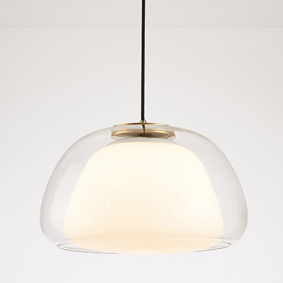 Modern Jelly Pendant Light – Elegant White Glass Shade with Adjustable Drop