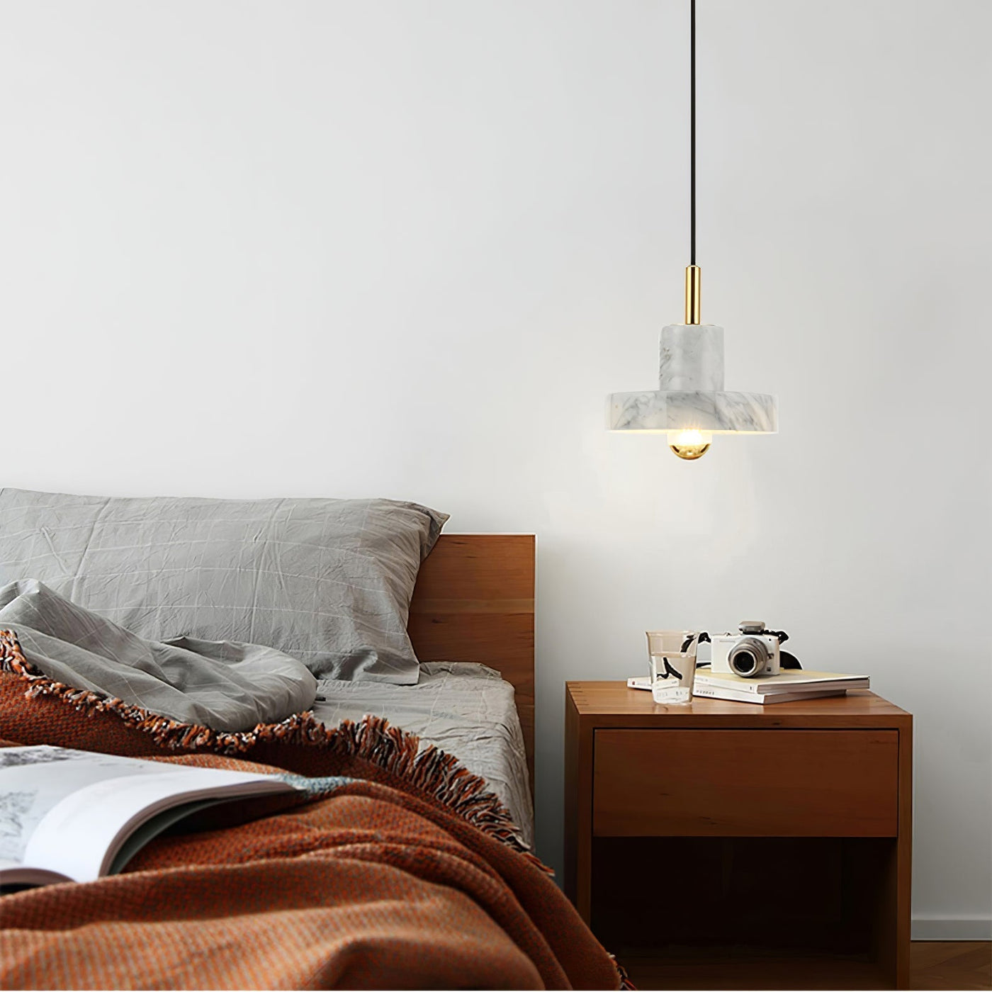 Marble Aura Pendant Light – Elegant Hanging Lamp with Warm LED Glow