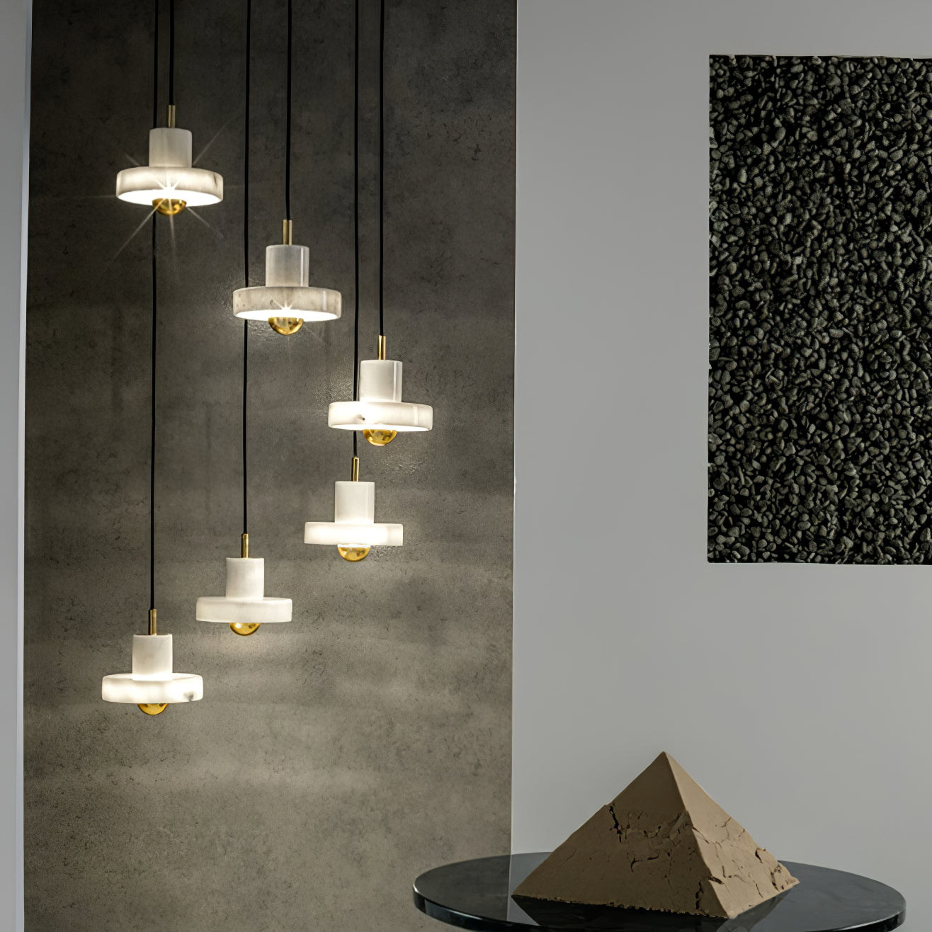 Marble Aura Pendant Light – Elegant Hanging Lamp with Warm LED Glow