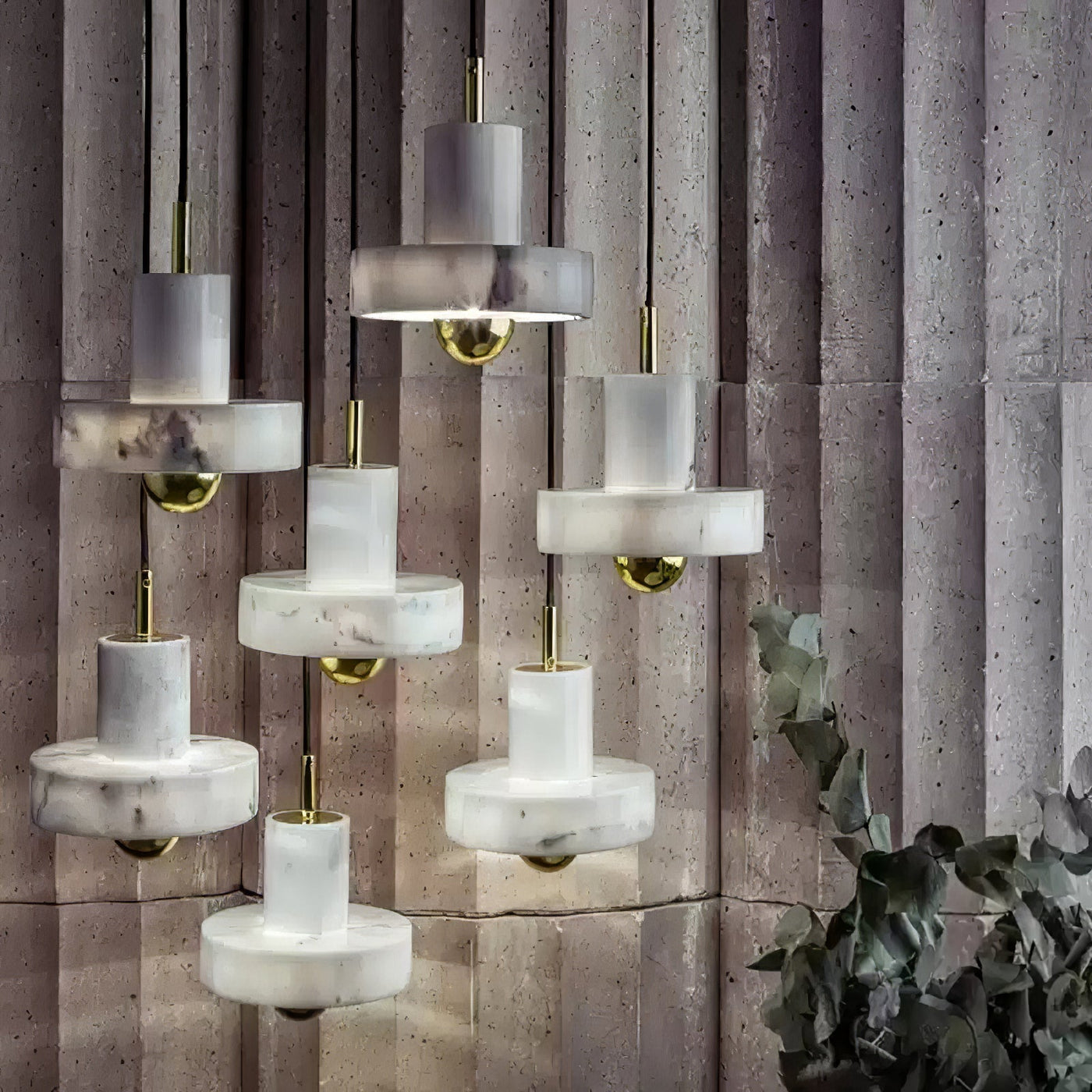 Marble Aura Pendant Light – Elegant Hanging Lamp with Warm LED Glow