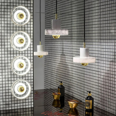 Marble Aura Pendant Light – Elegant Hanging Lamp with Warm LED Glow