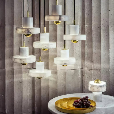 Marble Aura Pendant Light – Elegant Hanging Lamp with Warm LED Glow