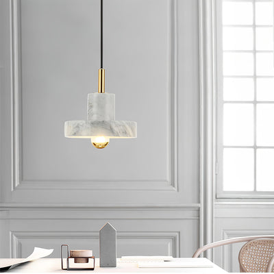 Marble Aura Pendant Light – Elegant Hanging Lamp with Warm LED Glow
