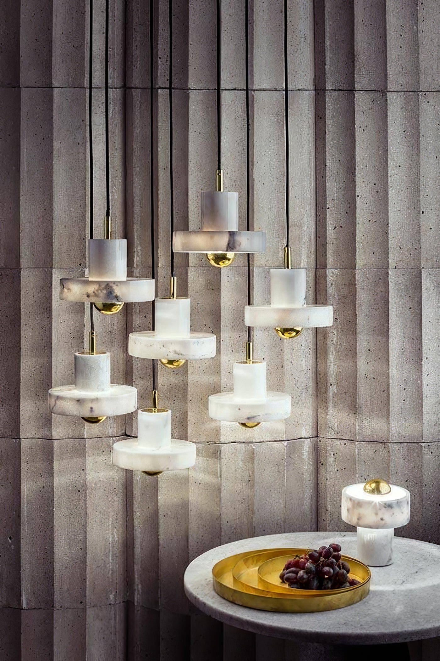 Marble Aura Pendant Light – Elegant Hanging Lamp with Warm LED Glow