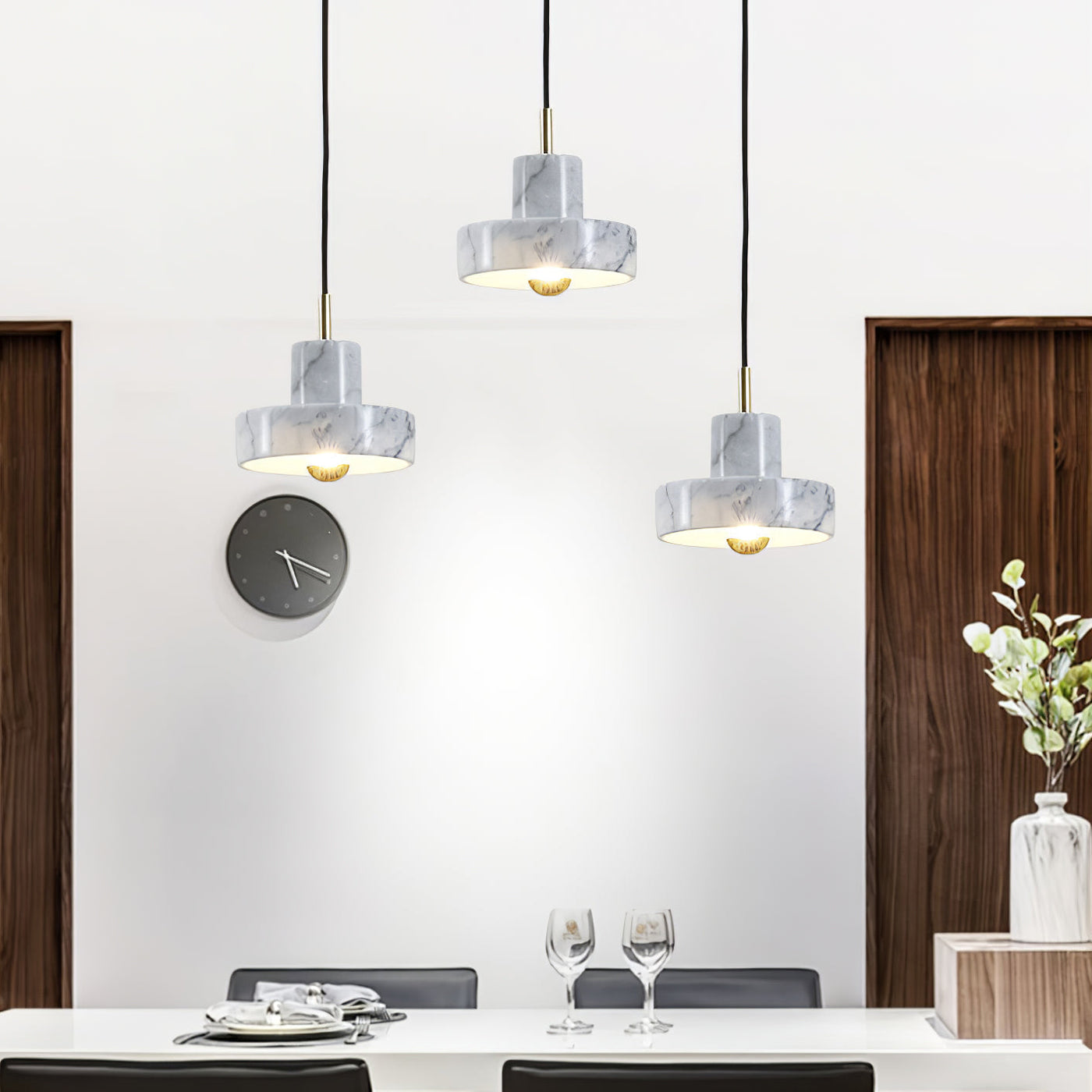 Marble Aura Pendant Light – Elegant Hanging Lamp with Warm LED Glow