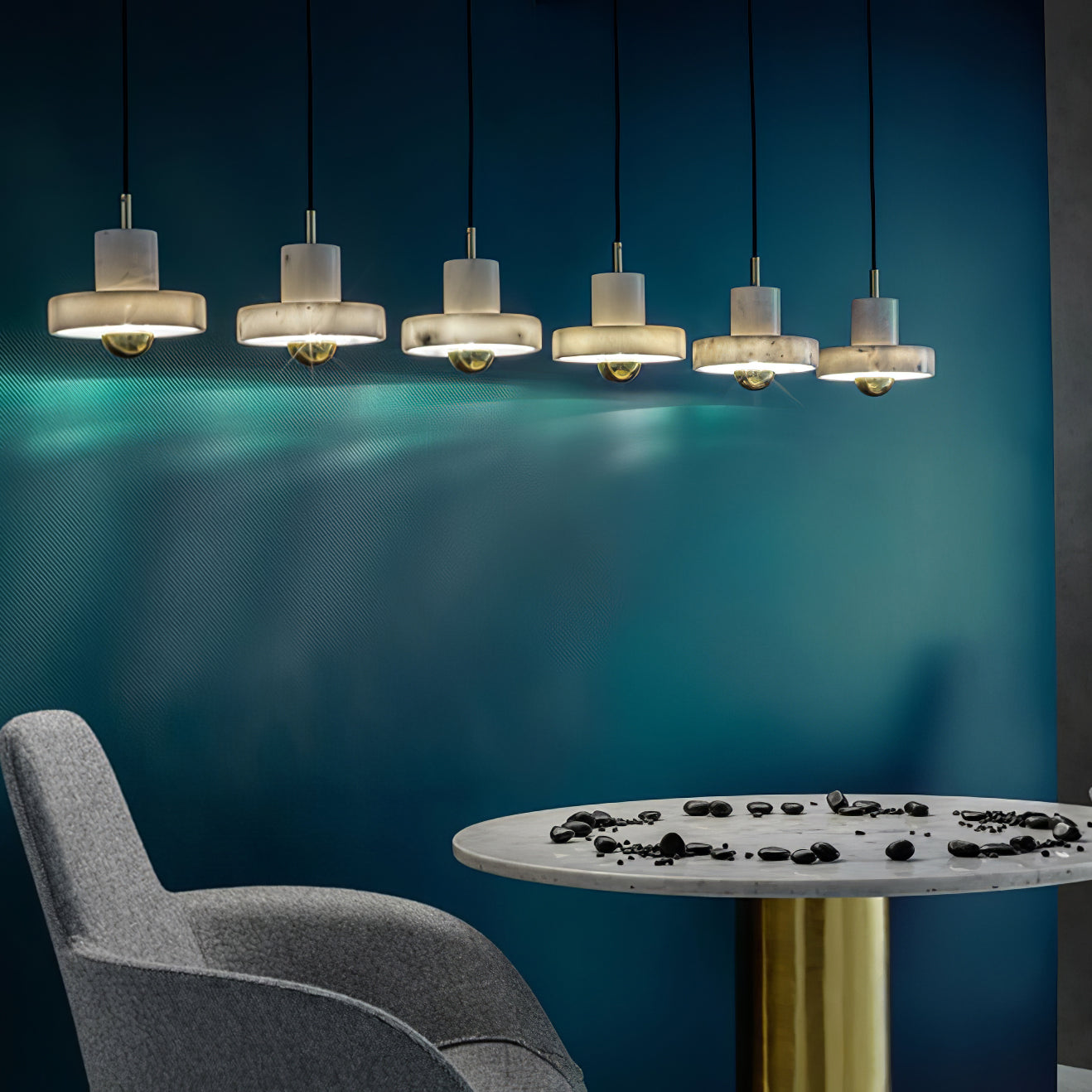 Marble Aura Pendant Light – Elegant Hanging Lamp with Warm LED Glow