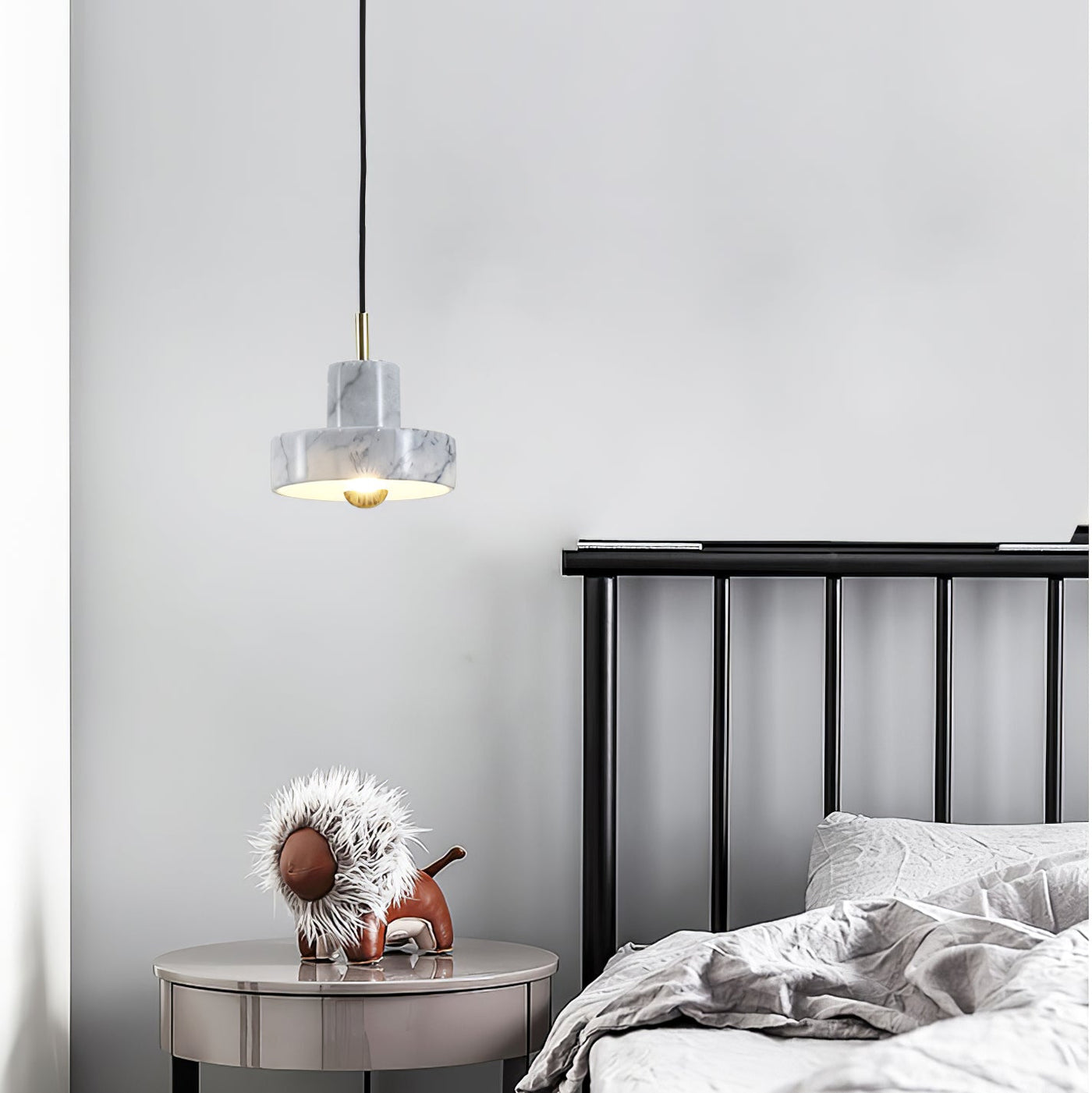 Marble Aura Pendant Light – Elegant Hanging Lamp with Warm LED Glow