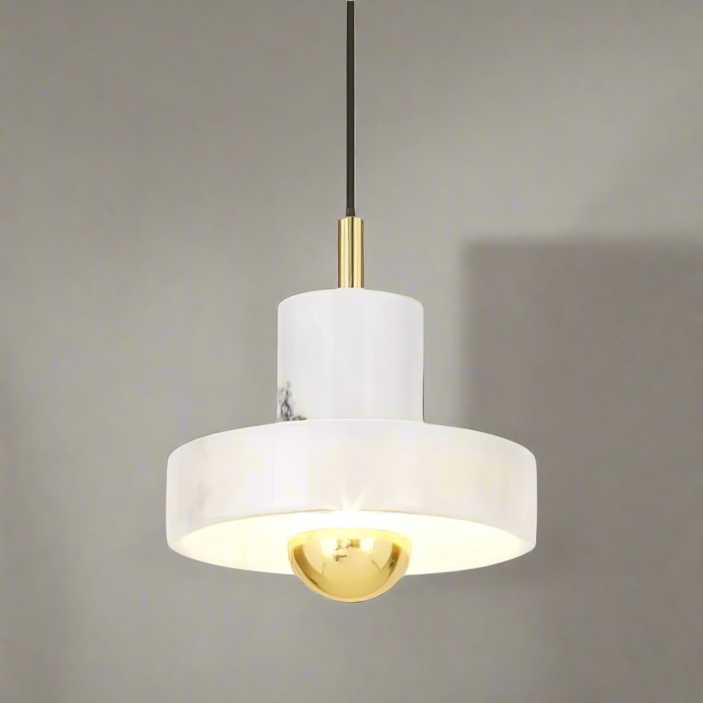 Marble Aura Pendant Light – Elegant Hanging Lamp with Warm LED Glow