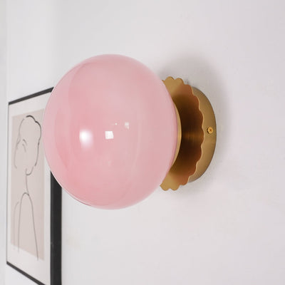 Modern Pink Glass & Metal Table Lamp – Elegant Soft Glow Lighting