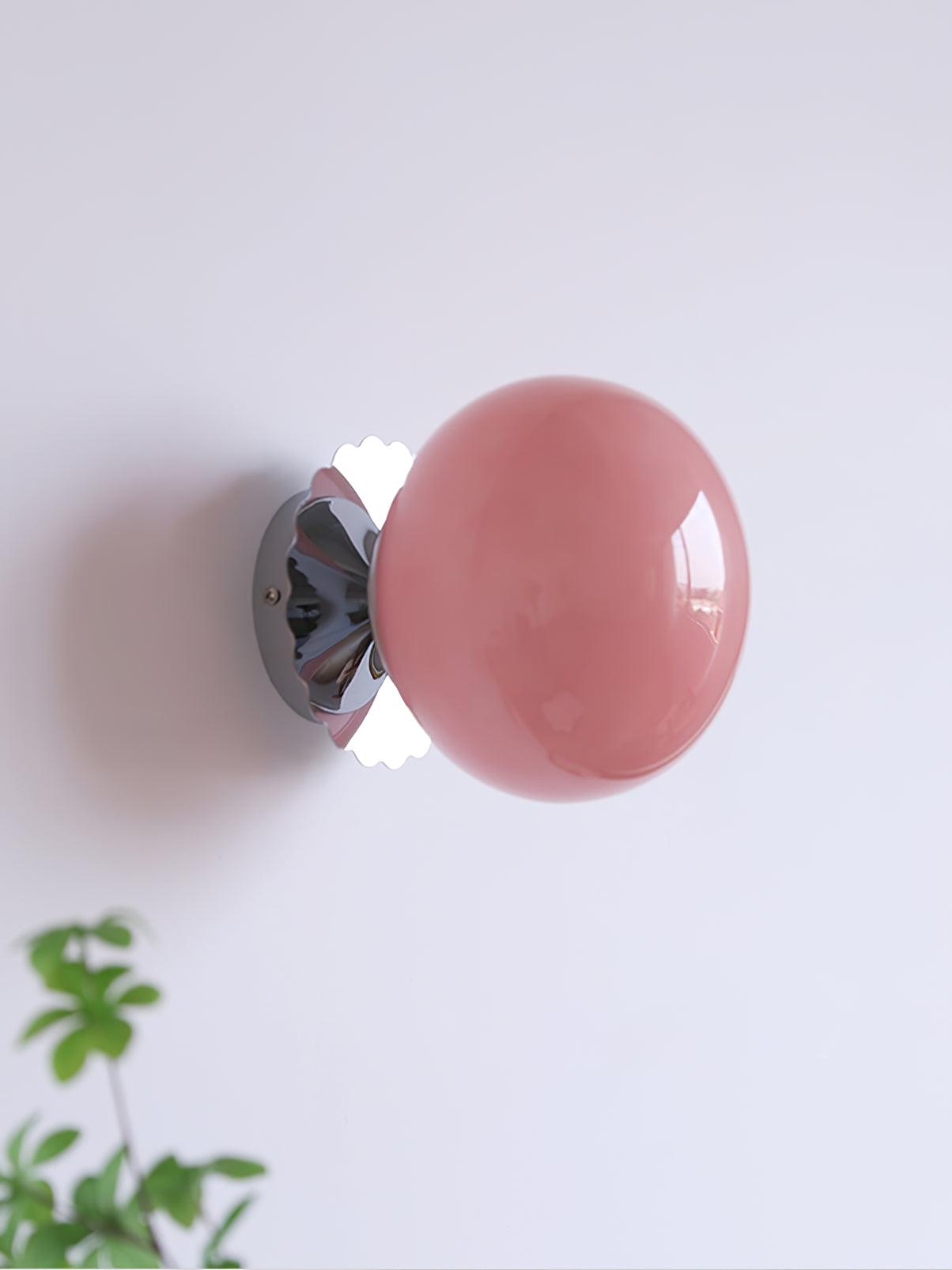 Modern Pink Glass & Metal Table Lamp – Elegant Soft Glow Lighting