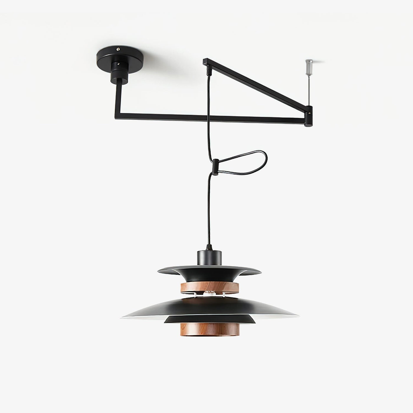 Mercero Swing Arm Pendant Light – Scandinavian-Inspired Adjustable Hanging Lamp