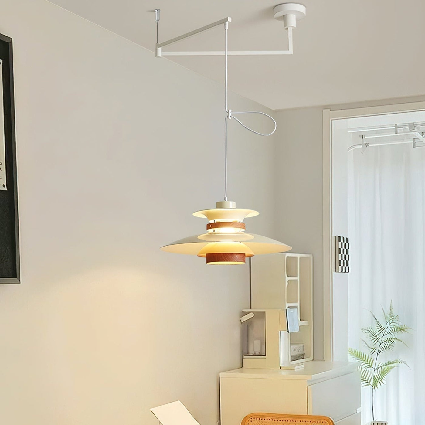 Mercero Swing Arm Pendant Light – Scandinavian-Inspired Adjustable Hanging Lamp