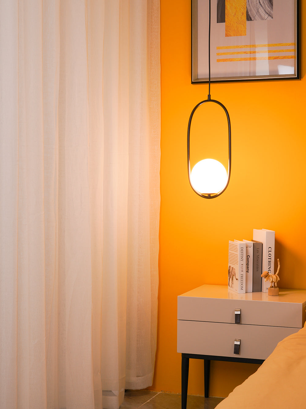 Mila Pendant Light – Sleek Glass & Metal Hanging Lamp for Modern Interiors
