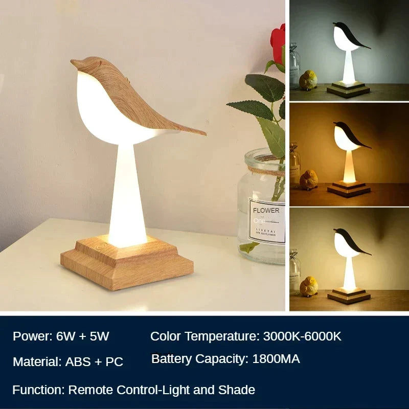 PlumeIlluminate Ekster Bird Table Lamp – Nature-Inspired Ambient Lighting