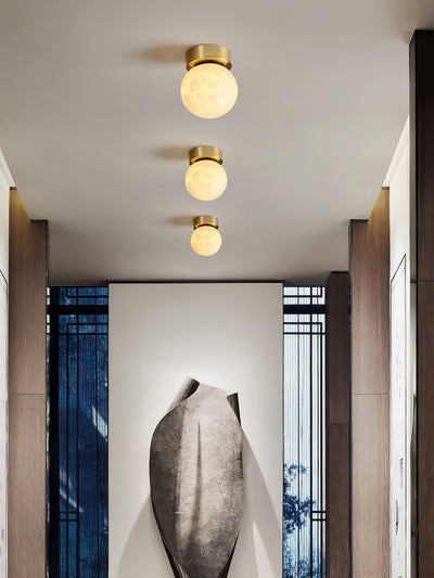 Moon Glow Alabaster Ceiling Light – Elegant Illumination with a Celestial Touch