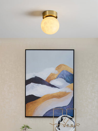 Moon Glow Alabaster Ceiling Light – Elegant Illumination with a Celestial Touch