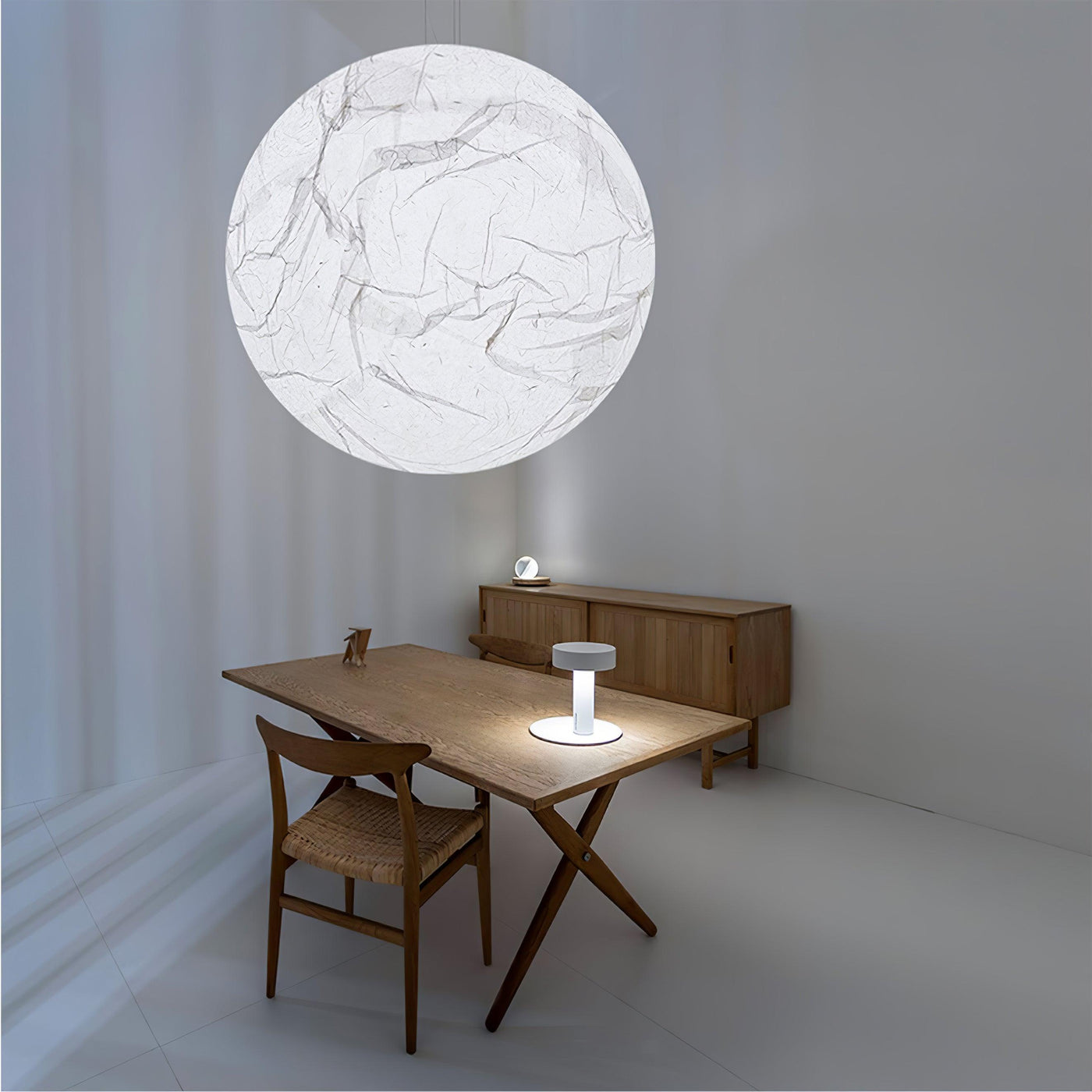 MoonSilk Pendant Light – Soft Lunar Glow with Elegant Silk Design