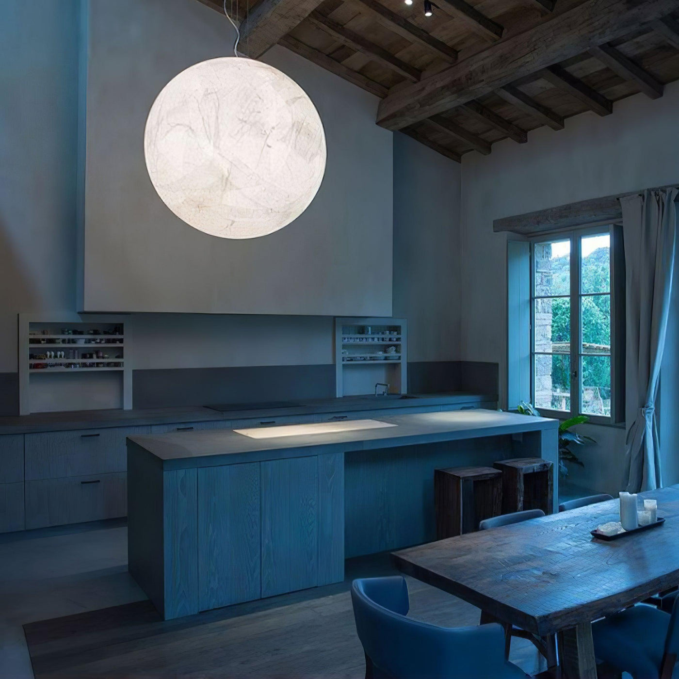 MoonSilk Pendant Light – Soft Lunar Glow with Elegant Silk Design