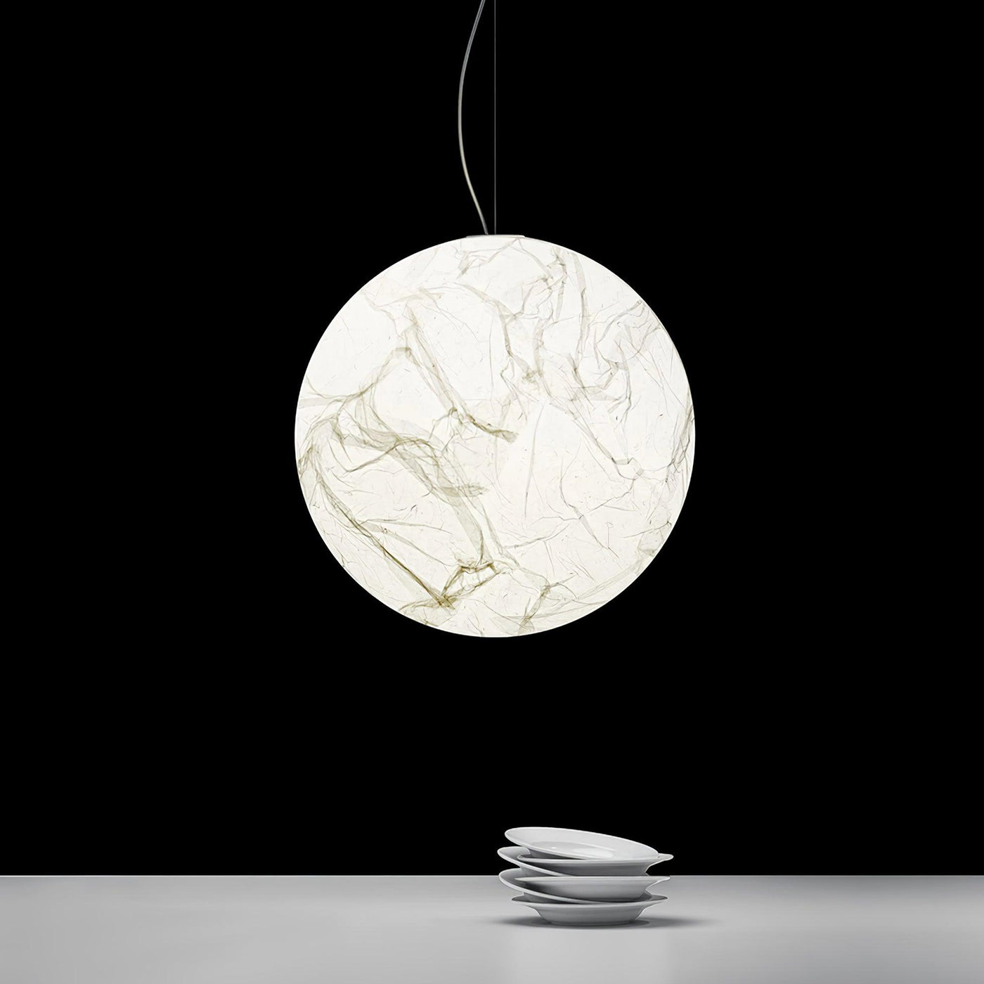 MoonSilk Pendant Light – Soft Lunar Glow with Elegant Silk Design