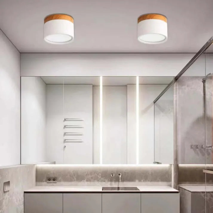 Nordic Cylinder LED Ceiling Light – Minimalist Flush Mount for Modern Hallways