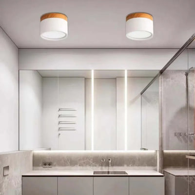 Nordic Cylinder LED Ceiling Light – Minimalist Flush Mount for Modern Hallways