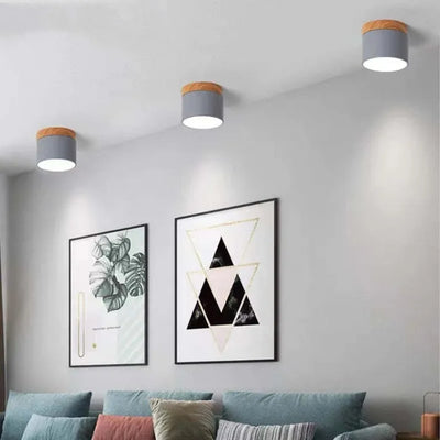 Nordic Cylinder LED Ceiling Light – Minimalist Flush Mount for Modern Hallways