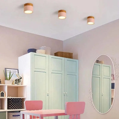 Nordic Cylinder LED Ceiling Light – Minimalist Flush Mount for Modern Hallways