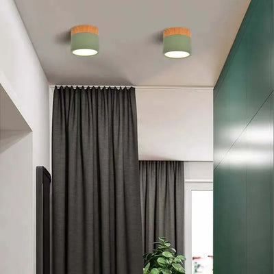 Nordic Cylinder LED Ceiling Light – Minimalist Flush Mount for Modern Hallways