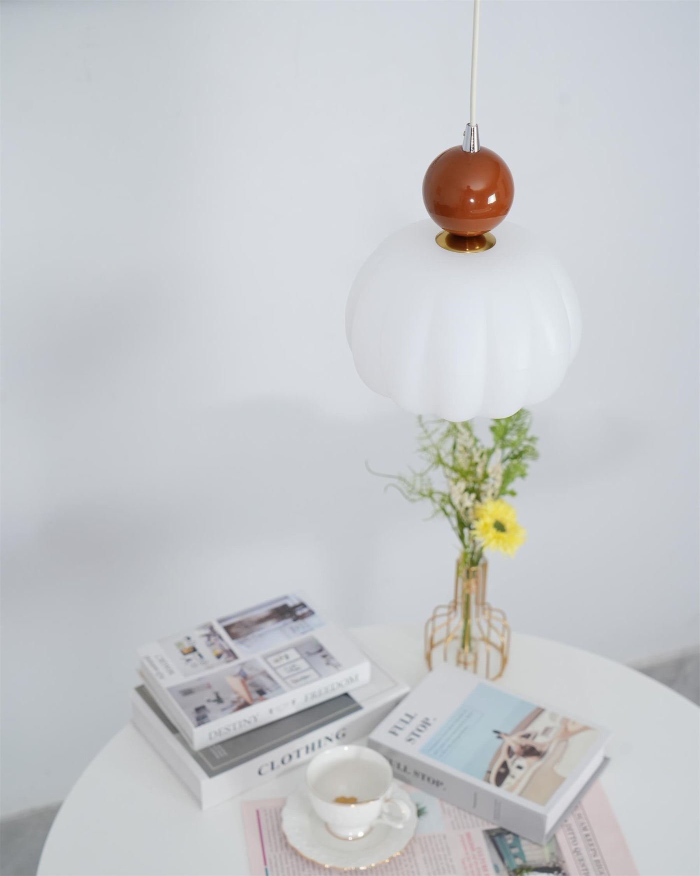 Yedra Pumpkin Pendant Light – Elegant Dimmable Ceiling Lamp with G9 Base