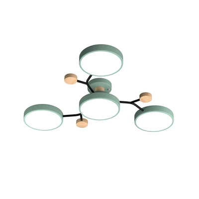 Geometric Metal & Wood Ceiling Light – Modern Elegance for Your Home