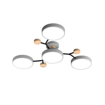 Geometric Metal & Wood Ceiling Light – Modern Elegance for Your Home