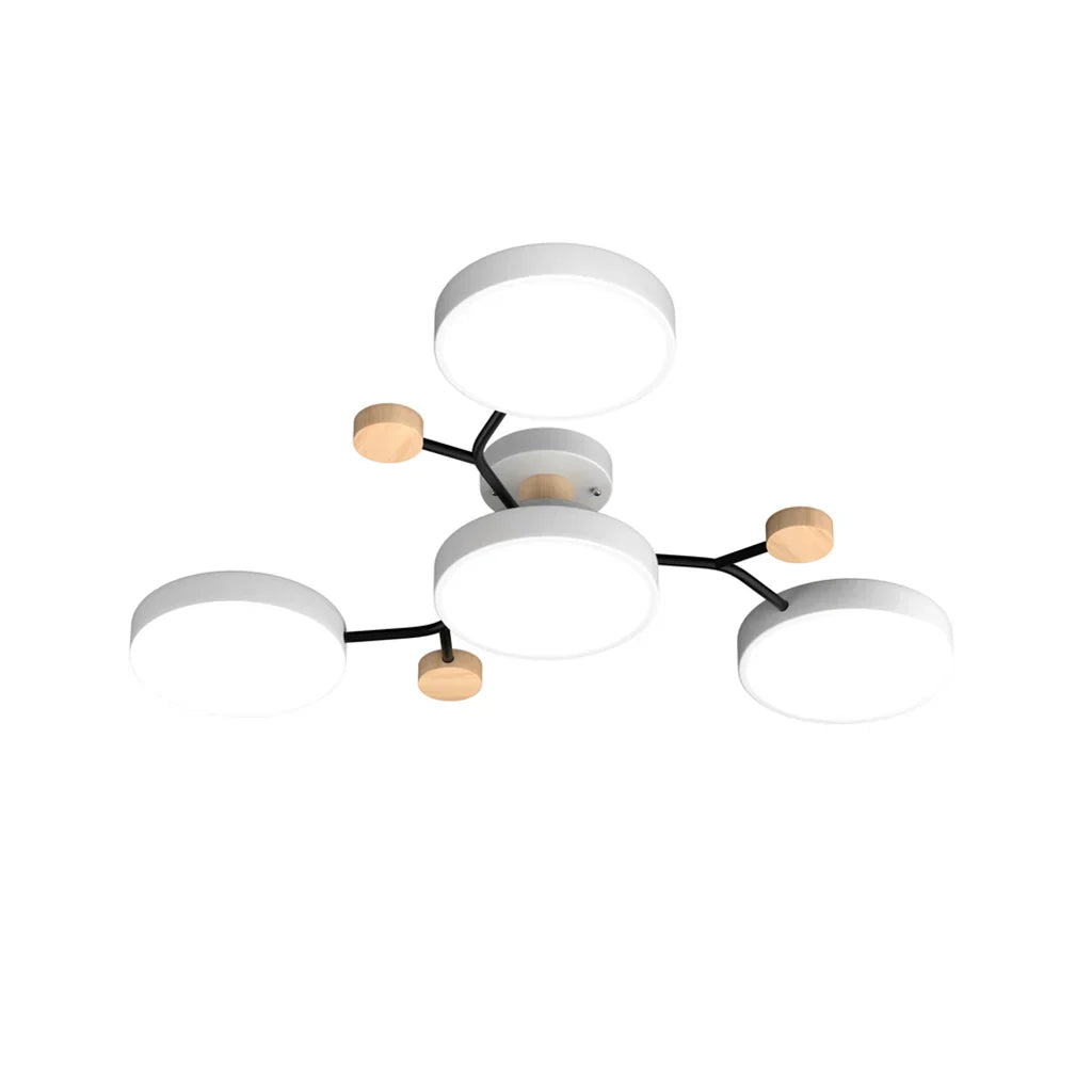 Geometric Metal & Wood Ceiling Light – Modern Elegance for Your Home