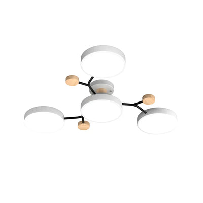 Geometric Metal & Wood Ceiling Light – Modern Elegance for Your Home