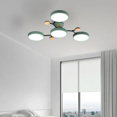 Geometric Metal & Wood Ceiling Light – Modern Elegance for Your Home