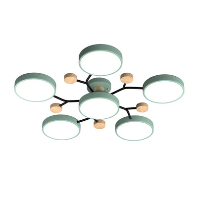 Geometric Metal & Wood Ceiling Light – Modern Elegance for Your Home