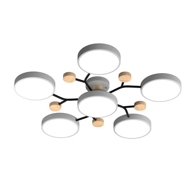 Geometric Metal & Wood Ceiling Light – Modern Elegance for Your Home