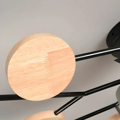 Geometric Metal & Wood Ceiling Light – Modern Elegance for Your Home